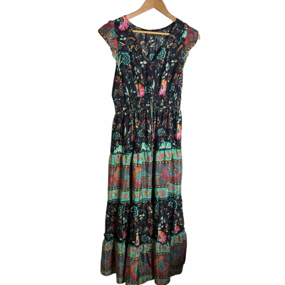 Me 2 Magic Bohemian Floral Maxi Dress L